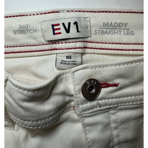 EV1 Women's Maddy Straight Leg 360Stretch Jeans White Size 10 High Rise - Picture 5 of 7
